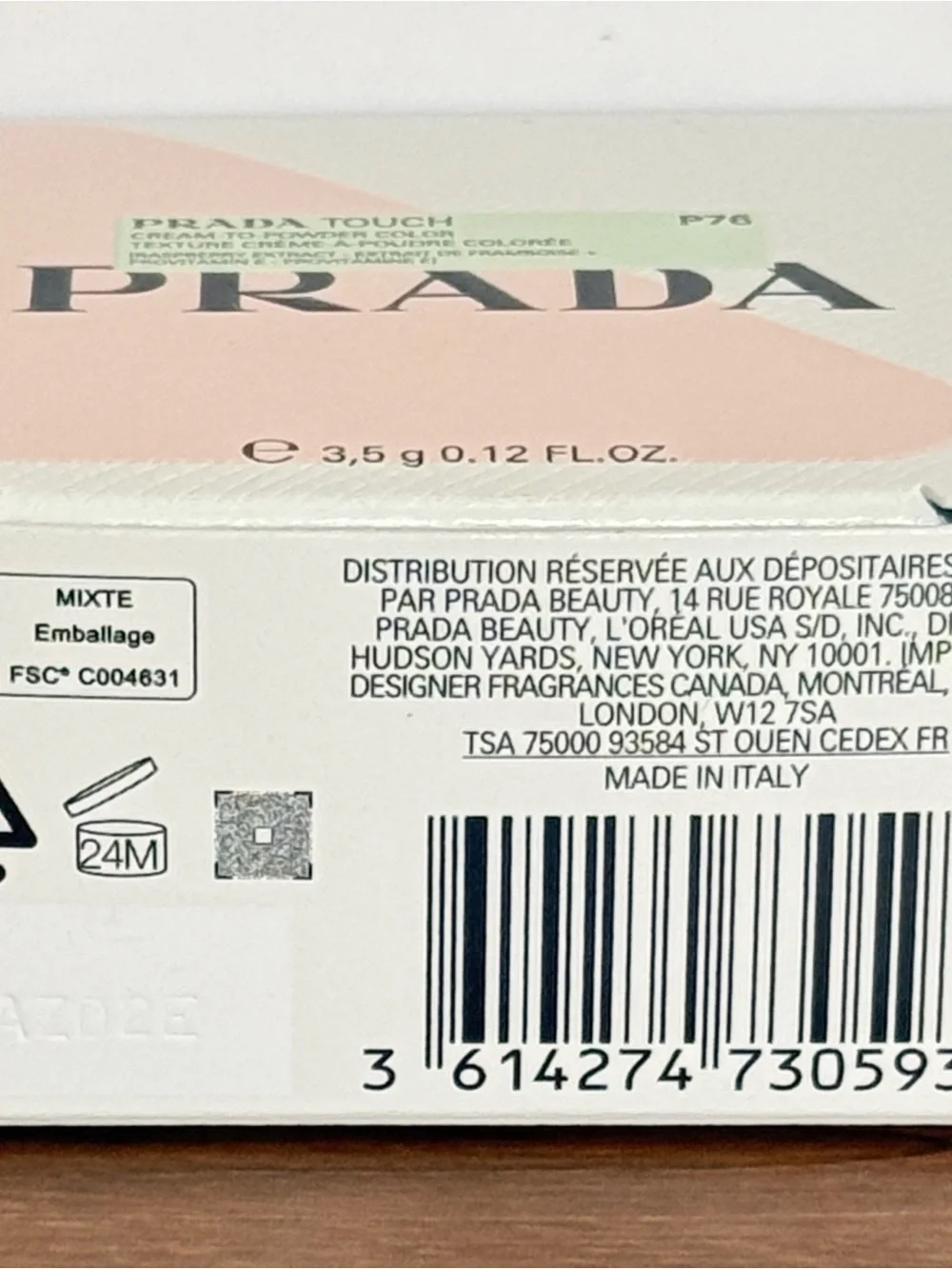 NIB Prada Touch Cream-to-Powder Blush P76 Waterlily